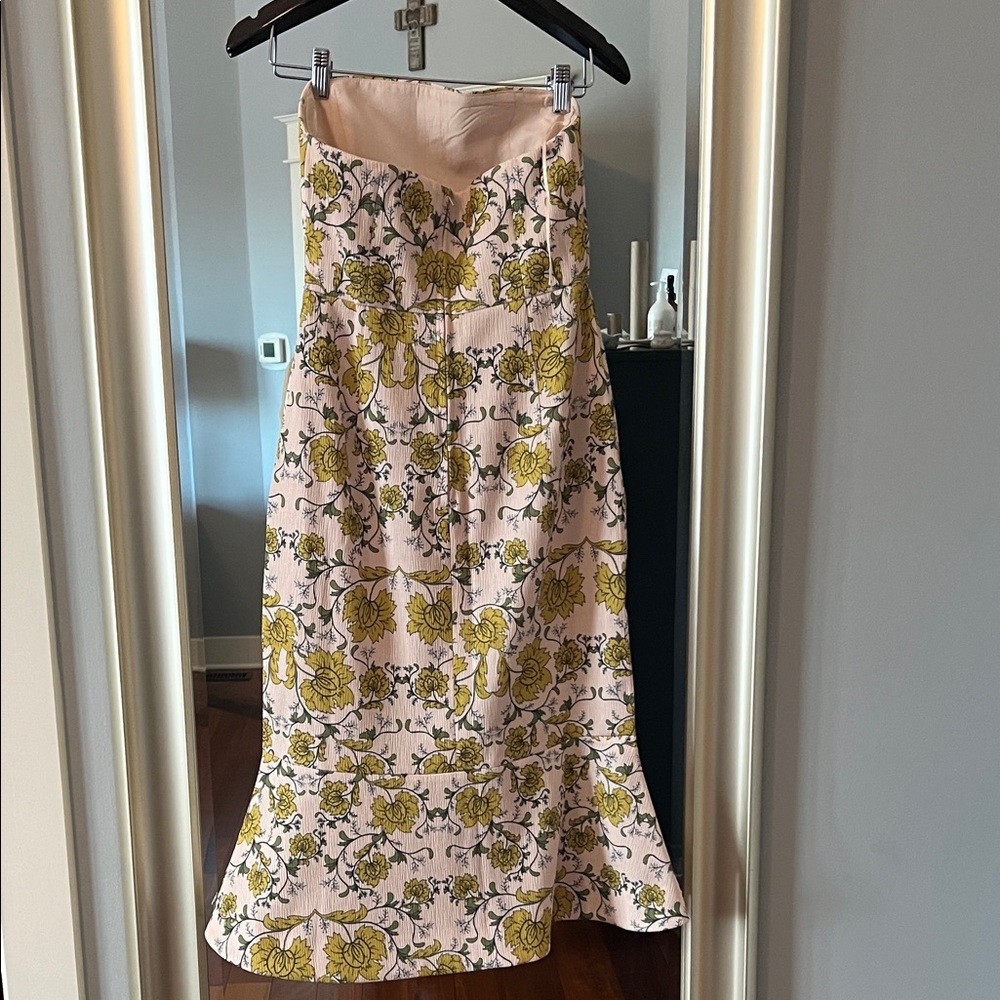 KEEPSAKE the Label Floral Strapless Midi Dress - Yellow & Pale Pink - Picture 3 of 9
